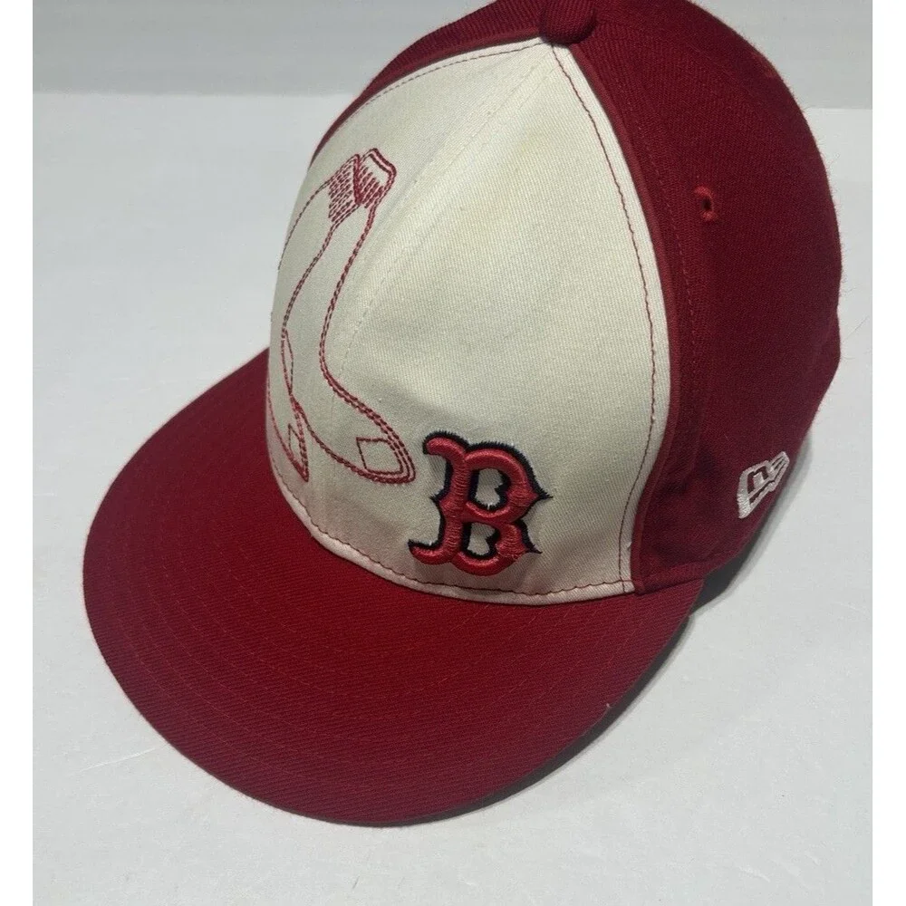 New Era Boston Red Sox 59FIFTY Fitted Hat Red & White Size 8